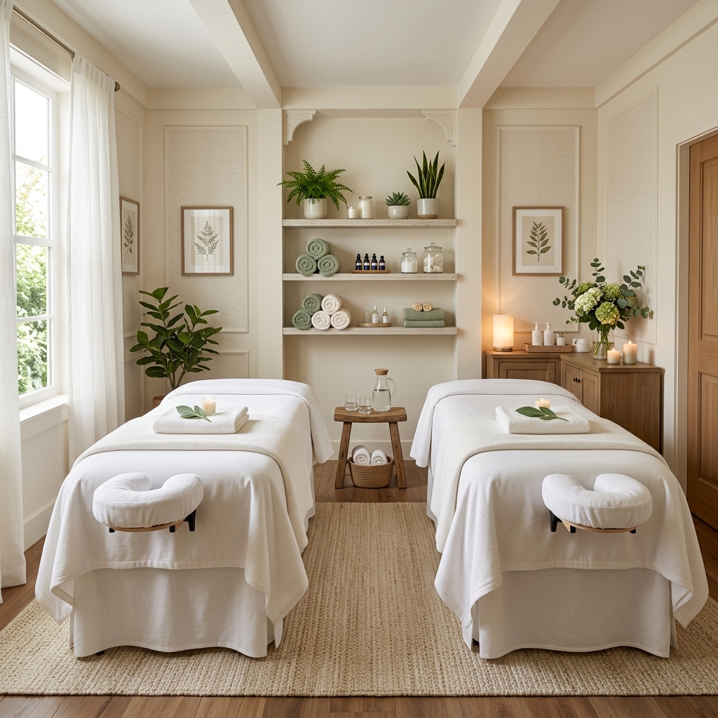 Couples massage room setup in Lynn MA