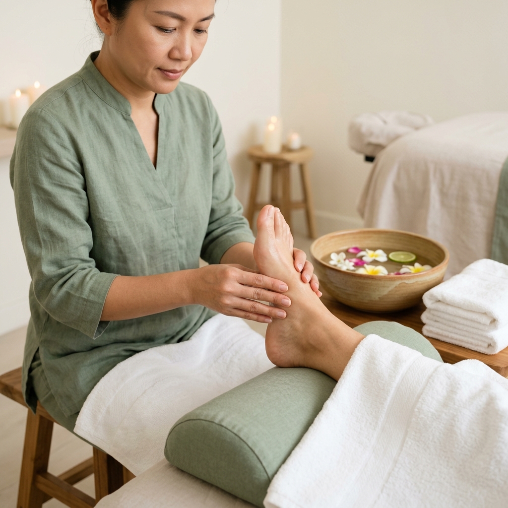Foot reflexology session in Lynn MA